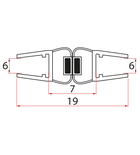 Photo: EXTRA SLIM set plochých magnetických těsnění pro sklo 6/6mm, 1900mm