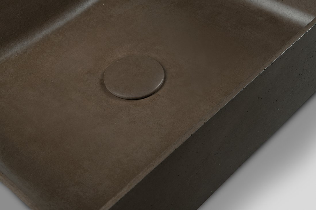 Sapho FORMIGO betonové umyvadlo na desku, 47,5x36,5cm, tmavě hnědá FG115