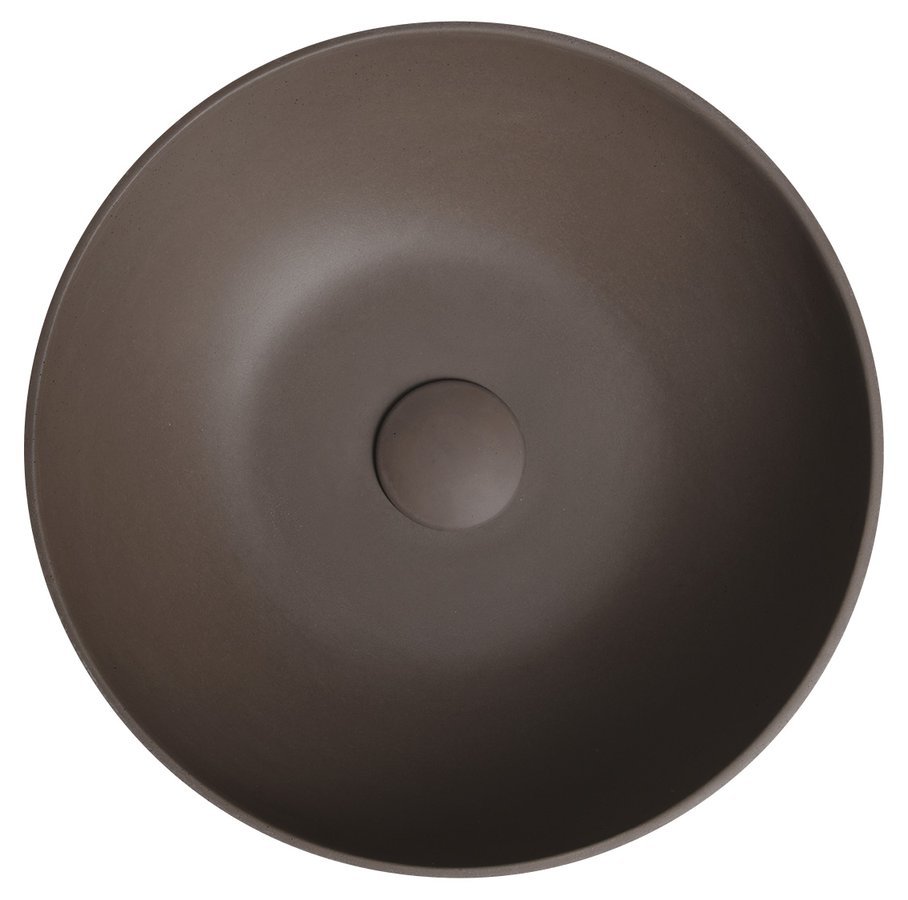 Sapho FORMIGO betonové umyvadlo na desku, Ø 39cm, tmavě hnědá FG315
