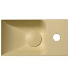 Photo: PICCOLINO concrete washbasin 30,8x17cm, mixer on the right, yellow matt