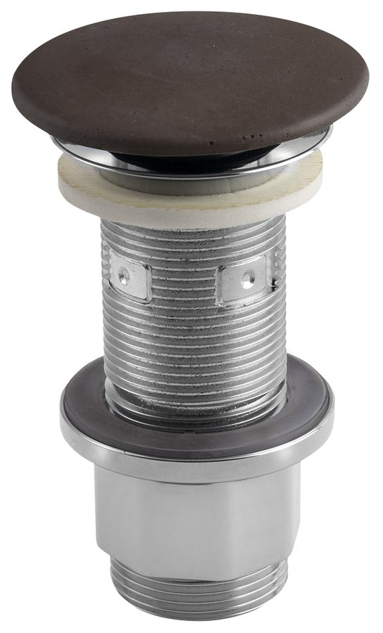 Sapho Umyvadlová výpust 5/4“, click-clack, betonová zátka, 10-80mm, tmavě hnědá FG915