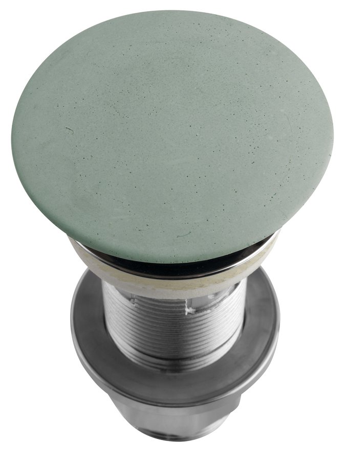Sapho Umyvadlová výpust 5/4“, click-clack, betonová zátka, 10-80mm, zelená FG923