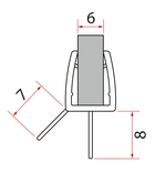 Photo: Bottom seal for door, glass 6mm, 1000mm