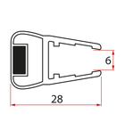 Photo: Flache Magnet Dichtung Glas 6mm, 2000mm