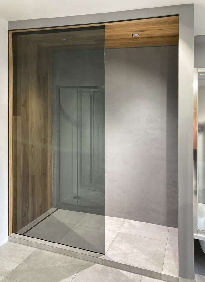 Polysan ARCHITEX sada pro uchycení skla, podlaha-stěna-strop, 1610x2600mm, černá mat AL2616B