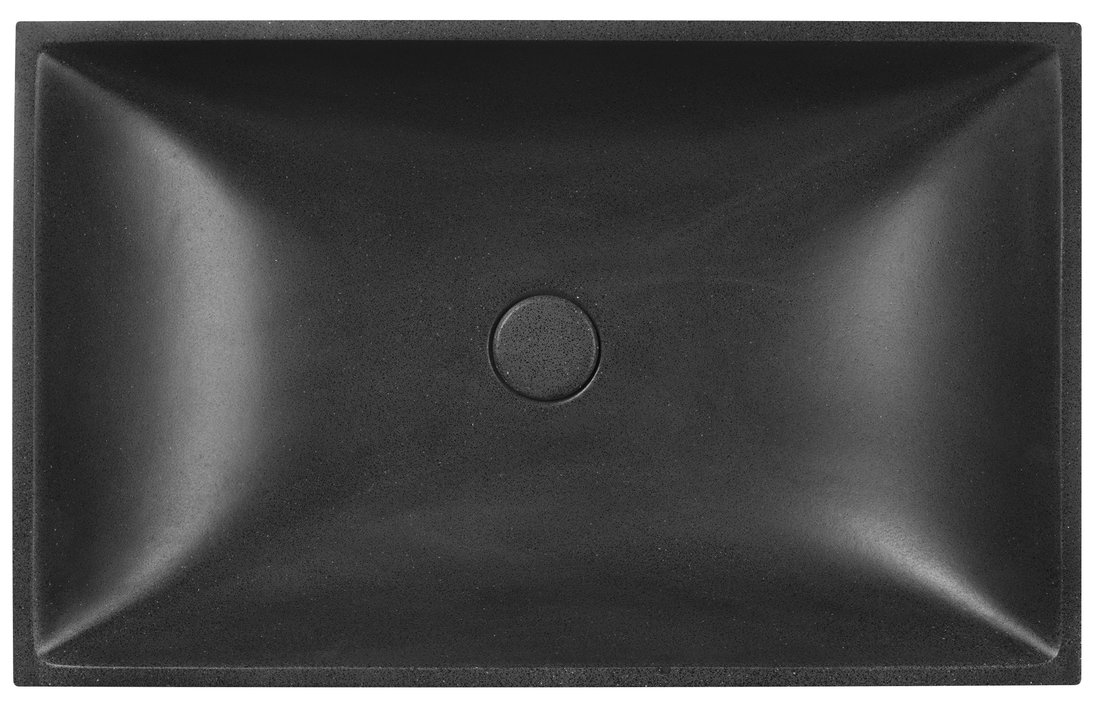 Sapho TARANT betonové umyvadlo včetně výpusti, 58x36cm, černý granit AR471