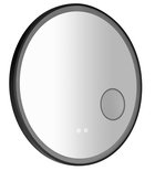 Photo: TARAN kulaté zrcadlo s LED osvětlením ø 70cm, kosm.zrcátko, senzor, fólie anti-fog, 3000-6500°K, černá mat- II.Jakost