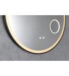 Photo: TARAN kulaté zrcadlo s LED osvětlením ø 70cm, kosm.zrcátko, senzor, fólie anti-fog, 3000-6500°K, černá mat- II.Jakost