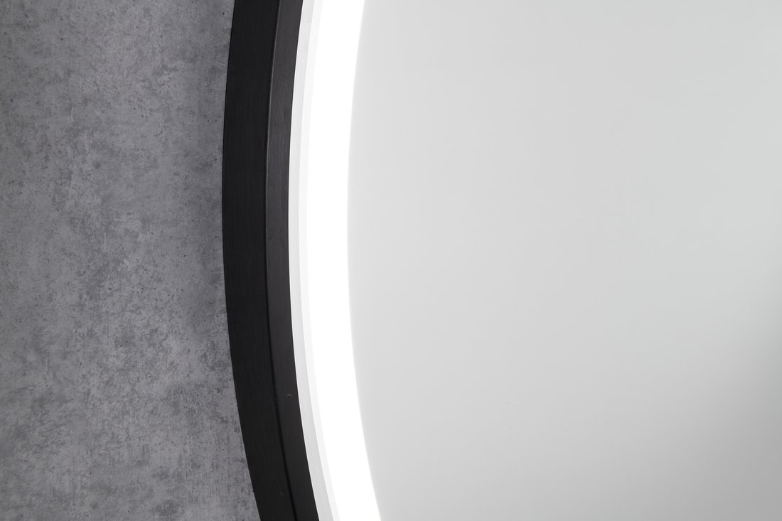 Sapho KADRIS kulaté zrcadlo s LED osvětlením ø 80cm, černá mat KD080