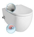 Photo: INFINITY CLEANWASH závěsná WC mísa Rimless, integrovaná baterie a bidet. sprška, 36,5x53cm, bílá II.jakost