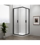 Photo: EASY BLACK Square Shower Enclosure 900x900mm, clear glass