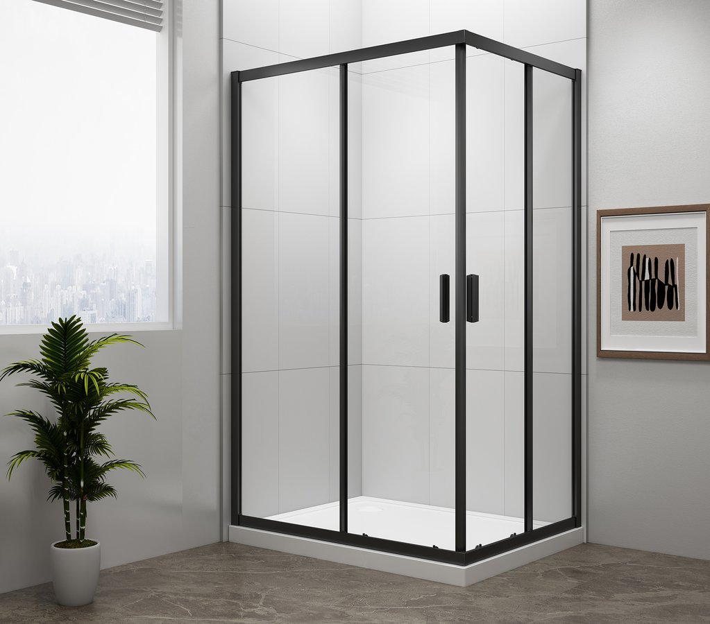 EASY BLACK obdélníková sprchová zástěna 900x800mm, čiré sklo EL5315B