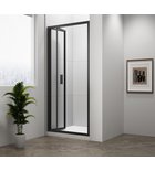 Photo: EASY BLACK Infold Shower Door 800mm, clear glass