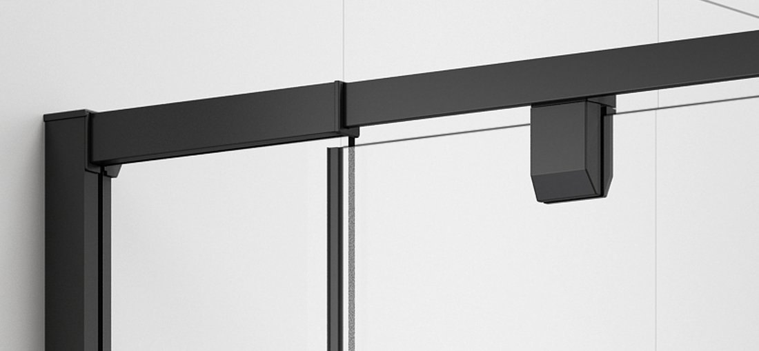 Polysan EASY BLACK sprchové dveře otočné 760-900mm, sklo Brick EL1638B