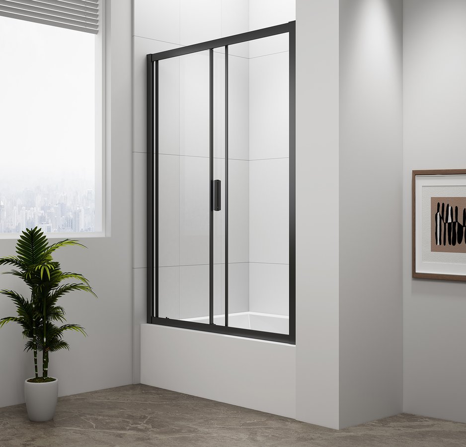 Polysan DEEP BLACK sprchové dveře 1200x1650mm, čiré sklo MD1216B