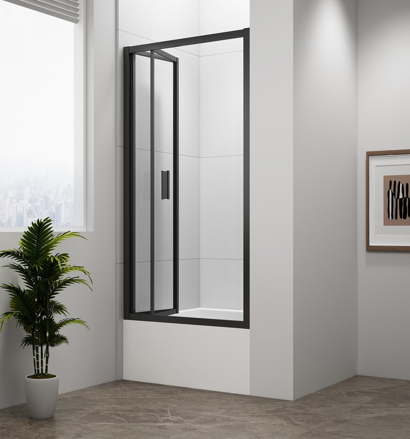 Polysan DEEP BLACK sprchové dveře skládací 1000x1650mm, čiré sklo MD1910B