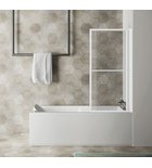 Photo: KAGERA Folding Bath Screen, (W) 710mm, white matt/clear glass