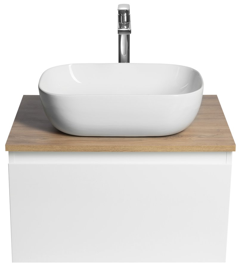 Aqualine ALTAIR skříňka s deskou 62,5 cm, bílá/dub emporio AI267-02