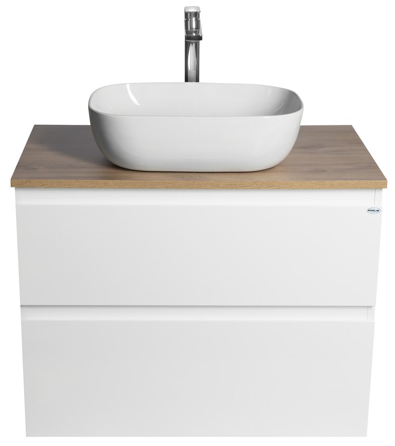 Aqualine ALTAIR skříňka s deskou 78,5 cm, bílá/dub emporio AI280-02
