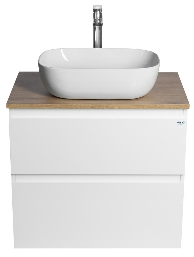 Aqualine ALTAIR skříňka s deskou 68 cm, bílá/dub emporio AI270-02
