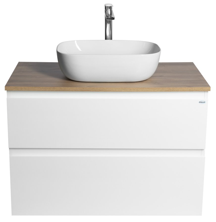 Aqualine ALTAIR skříňka s deskou 87,5 cm, bílá/dub emporio AI290-02