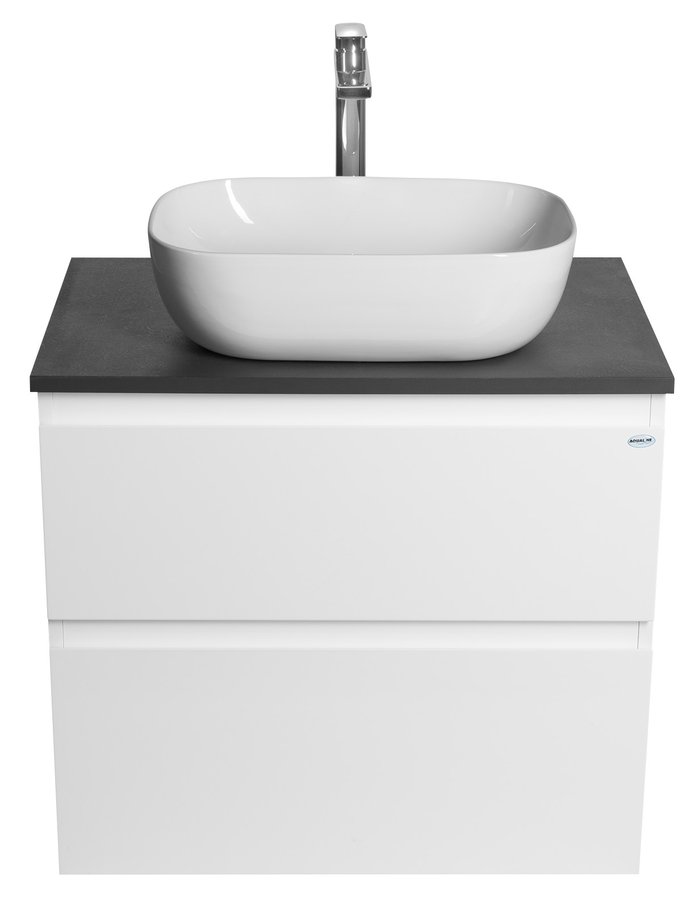 Aqualine ALTAIR skříňka s deskou 68 cm, bílá/antracit břidlice AI270-03