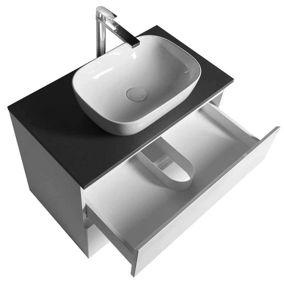 Aqualine ALTAIR skříňka s deskou 78,5 cm, bílá/antracit břidlice AI280-03