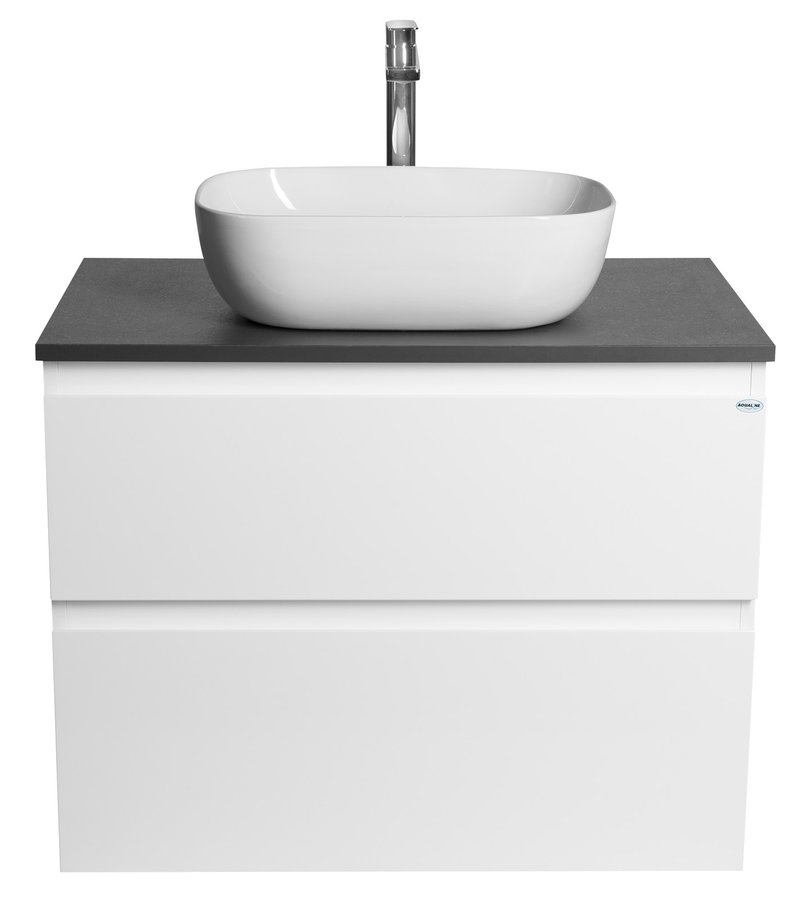 Aqualine ALTAIR skříňka s deskou 78,5 cm, bílá/antracit břidlice AI280-03