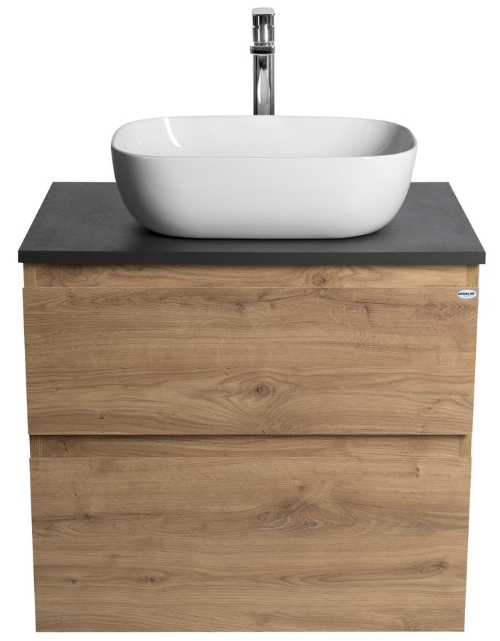 Aqualine ALTAIR skříňka s deskou 68 cm, dub emporio/antracit břidlice AI370-02