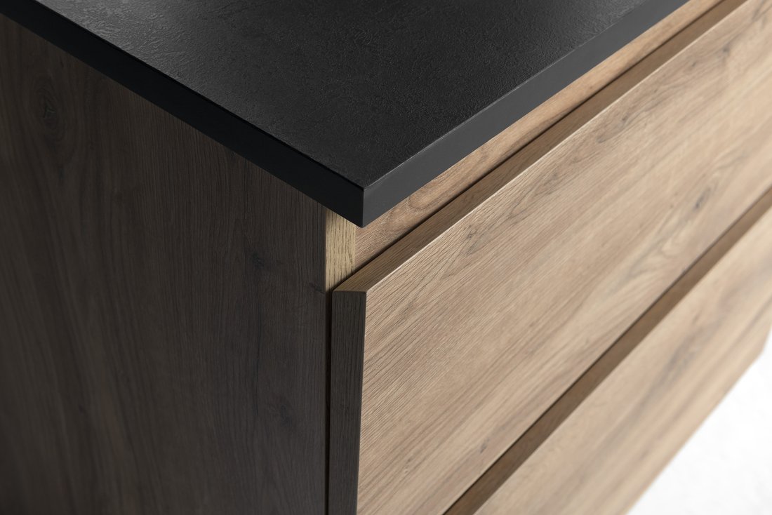 Aqualine ALTAIR skříňka s deskou 68 cm, dub emporio/antracit břidlice AI370-02