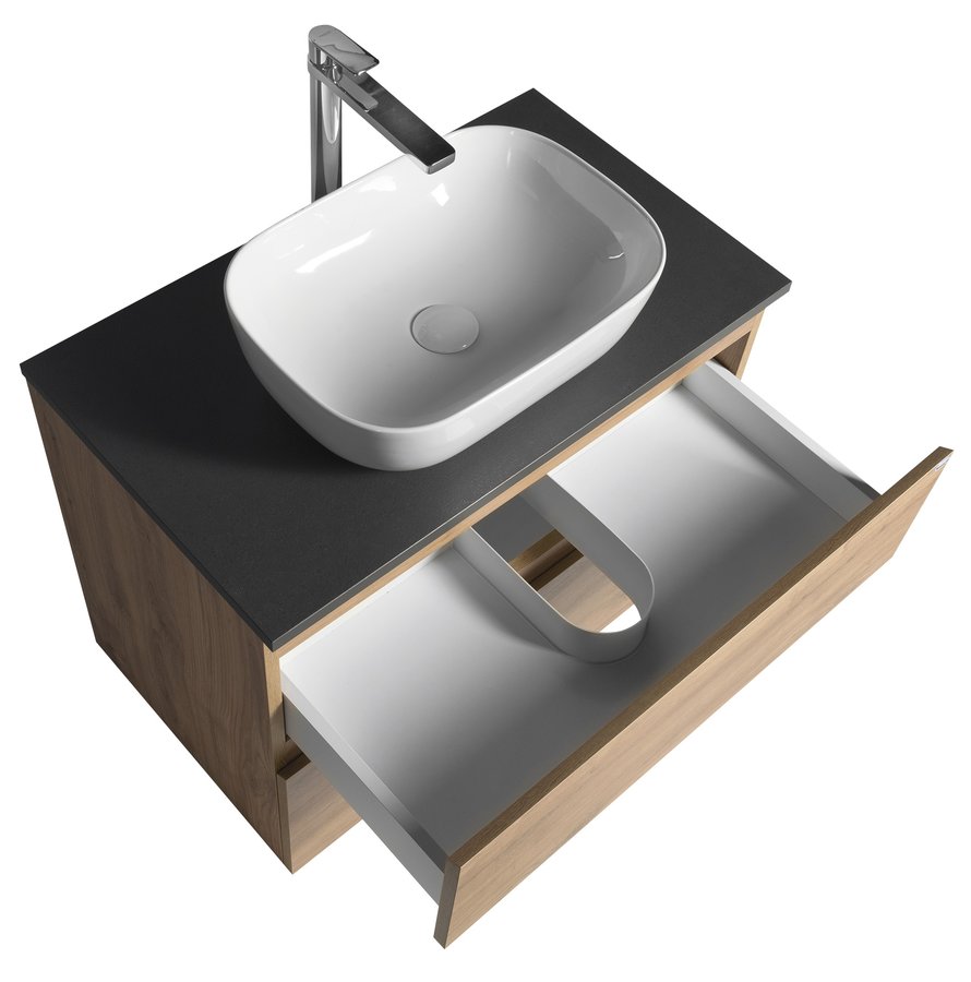Aqualine ALTAIR skříňka s deskou 78,5 cm, dub emporio/antracit břidlice AI380-02
