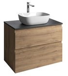 Photo: ALTAIR Vanity Unit with board 78,5 cm, oak emporio/anthracite slate