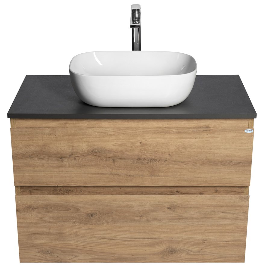Aqualine ALTAIR skříňka s deskou 87,5 cm, dub emporio/antracit břidlice AI390-02