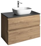 Photo: ALTAIR Vanity Unit with board 87,5 cm, oak emporio/anthracite slate