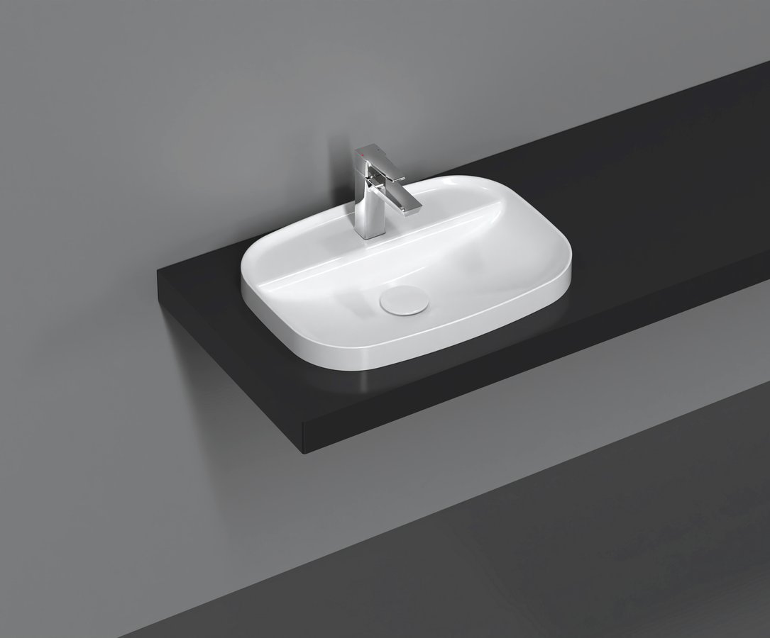 Isvea INFINITY keramické umyvadlo zápustné, 55x40cm, bílá 10NF50055