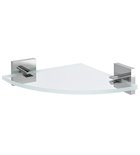 Photo: X-SQUARE glass shelf corner, quarter-round 200x200mm, chrome/clear glass