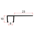 Photo: Satz vertikaler Dichtungen für 8/8mm Glas, 2000 mm, Schwarz