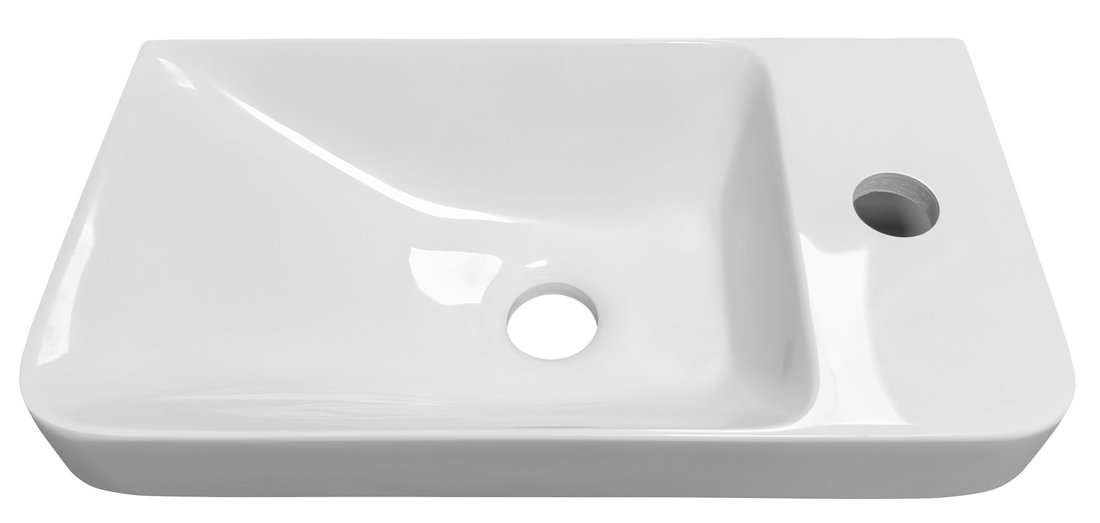 Sapho ZORBA umývátko 40x22cm, litý mramor, baterie vpravo, bílá ZB402