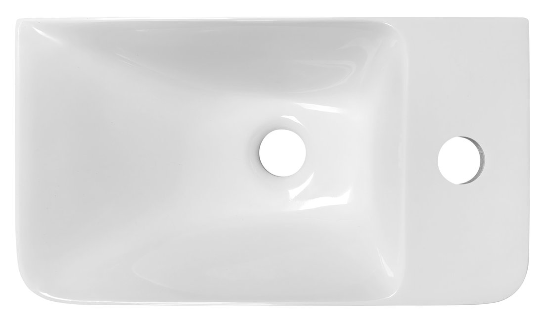 Sapho ZORBA umývátko 40x22cm, litý mramor, baterie vpravo, bílá ZB402