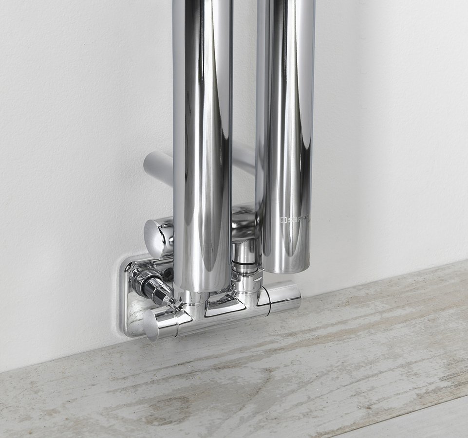 Sapho PILON otopné těleso 122x1800mm, se dvěma háčky pro ručník, chrom IZ123T