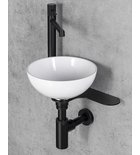 Photo: TETRIS washbasin with support for left-side stand mixer, black matt