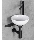 Photo: TETRIS washbasin with support for right-side stand mixer, black matt