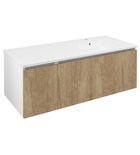 Photo: LOREA cabinet with washbasin 121x46x51,5cm (30+90cm), right, oak alabama/white matt