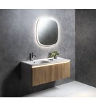 Photo: LOREA basin cabinet 120x46x51,5cm (30+90cm), right, oak alabama/white matt