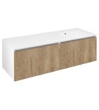 Photo: LOREA cabinet with washbasin 141x46x51,5cm (70+70cm), right, oak alabama/white matt