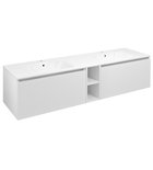 Photo: LOREA cabinet with double washbasin 161x46x51,5cm (70+20+70cm), white matt