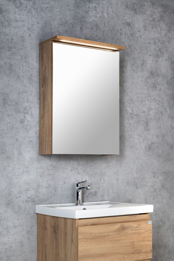 Aqualine KAWA STRIP galerka s LED osvětlením 50x70x22cm, dub emporio WGL35S