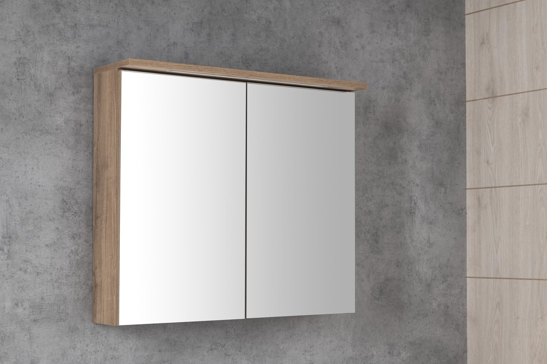 Aqualine KAWA STRIP galerka s LED osvětlením 80x70x22cm, dub emporio WGL38S