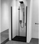 Photo: ZOOM BLACK Duschtür für Nische 800 mm, Links, Klarglas