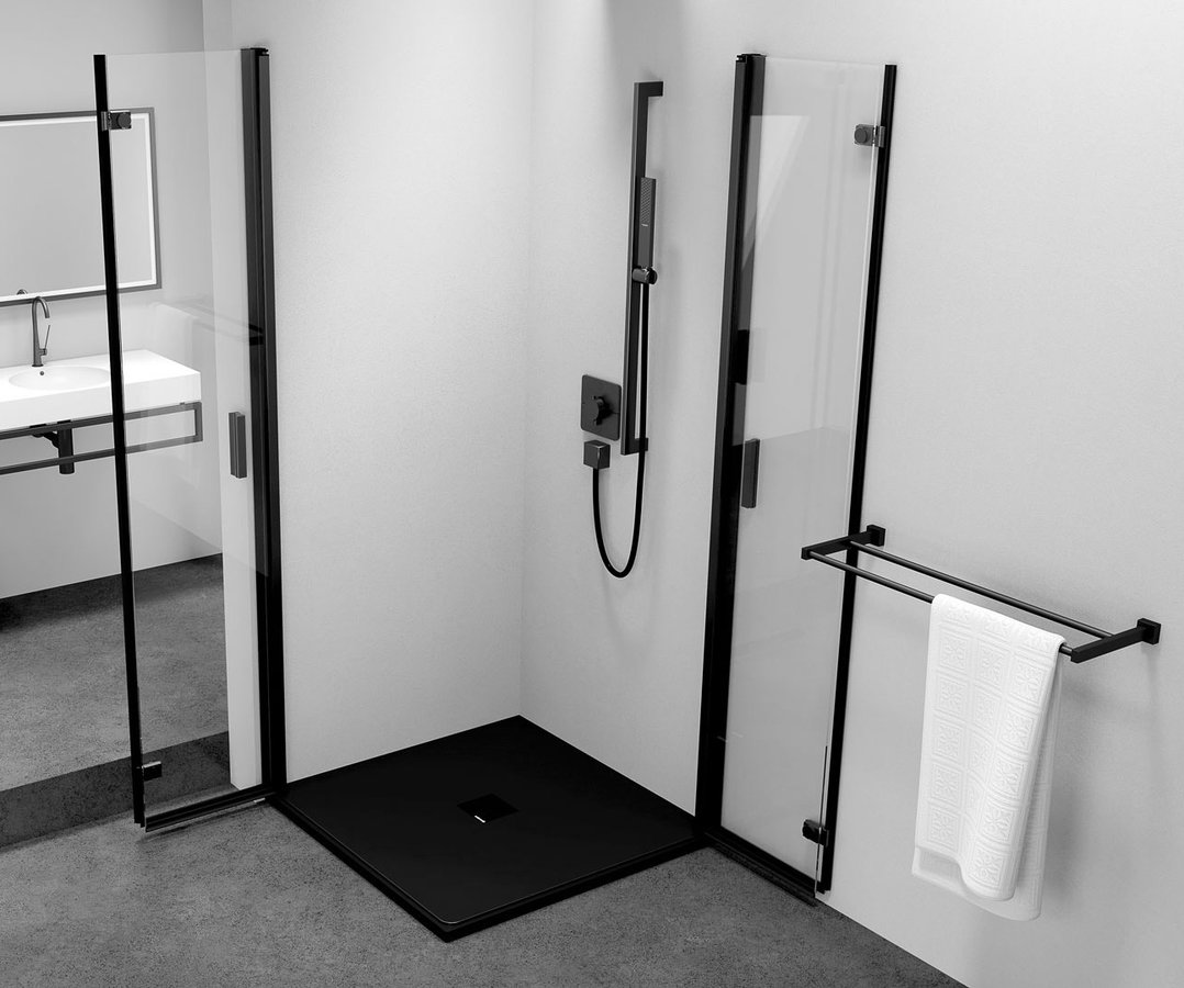 Polysan ZOOM BLACK čtvercový sprchový kout 900x900mm, rohový vstup ZL4915BL-02